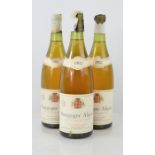 Three bottles of Bourgogne Aligote 1982 wine