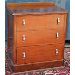 A mahogany three drawer chest.