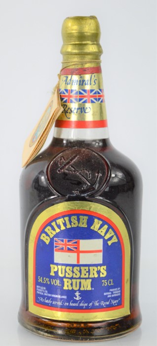 A bottle of Pusser's Admiral's reserve British Navy rum