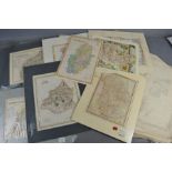 A quantity of 19th & 18th century maps of Nottinghamshire, Bedfordshire, Lincolnshire etc