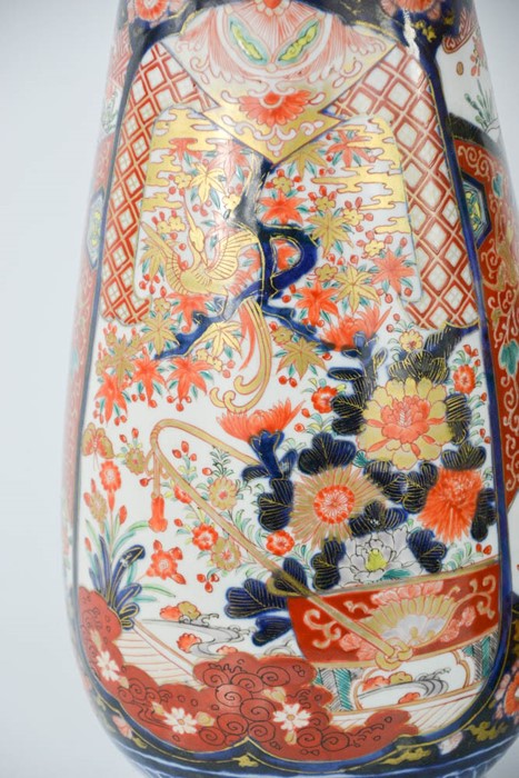 A pair of 20th century Japanese Imari vases, 36cm high. - Image 2 of 2