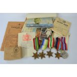 A WWII medal group to A.J Finch in original box to include Pacific and Atlantic stars , Italy
