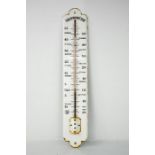 An outdoor wall thermometer.