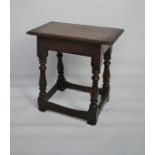 A 19th century oak stool - 46cm high x 46cm wide x 28cm