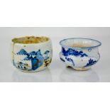 Two blue and white Chinese late 18th / early 19th century pots.