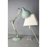 Two modern lamps, one angle poise example.