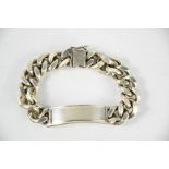 A silver chain link ID bracelet, 3.8toz.