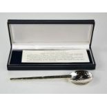 A St Dunstan Silver Craft replica of the earliest Christening spoon from a Scottish settlement,