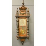 A 19th century mahogany Vienna wall clock, 98m high.