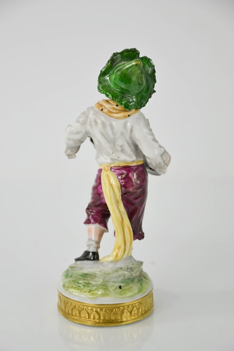 A Meissen porcelain figure of a seated lady holding a clam shell, together with a Sitzendorf - Image 2 of 7