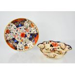 An early Royal Crown Derby dish 22cm diameter, and a Masons Mandalay pattern bowl 22cm wide.