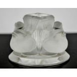 A Rene Lalique stand modelled in the form of four birds, etched Lalique, France to the base.