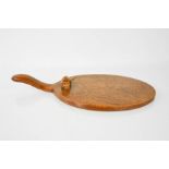 A rare Robert Thompson 'Mouseman' 1940s cheeseboard, with the trademark carved mouse to the board.