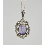 A Blue John pendant and necklace