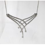 A 18ct white gold Diamond necklace Art Deco style with 165 diamonds - approx 2.5cts total - weight