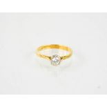 An 18ct diamond solitaire ring, approximately 0.25ct diamond, size Q.
