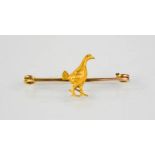 An antique 15ct gold (tested as) brooch in the form of a grouse, 4.1g.