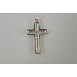 A 9ct white gold crucifix pendant - 3g