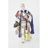 A Dresden figure, Knight of the Garter, by Karl Thieme, circa 1950, 27cm high.