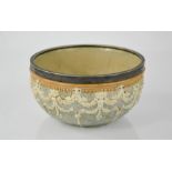 A Doulton & Slaters stoneware bowl, inscribed L.F, ROBA to the base, and impressed with makers