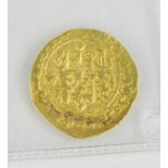A Middle Eastern Salajiquh Iraq gold coin, approximately 1079 A.D., with certificate of