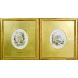 A pair of 19th century oval watercolours attributed to Myles Birkett Foster.