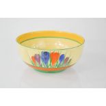 A Clarice Cliff Bizarre pattern Crocus bowl, 8ins diameter.