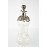A Victorian silver mounted glass decanter and stopper, Birmingham 1903, 27cm high.