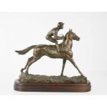 A bronzed model of Green Popper, the Horse & Jockey Francis Norton, with label underneath, raised on