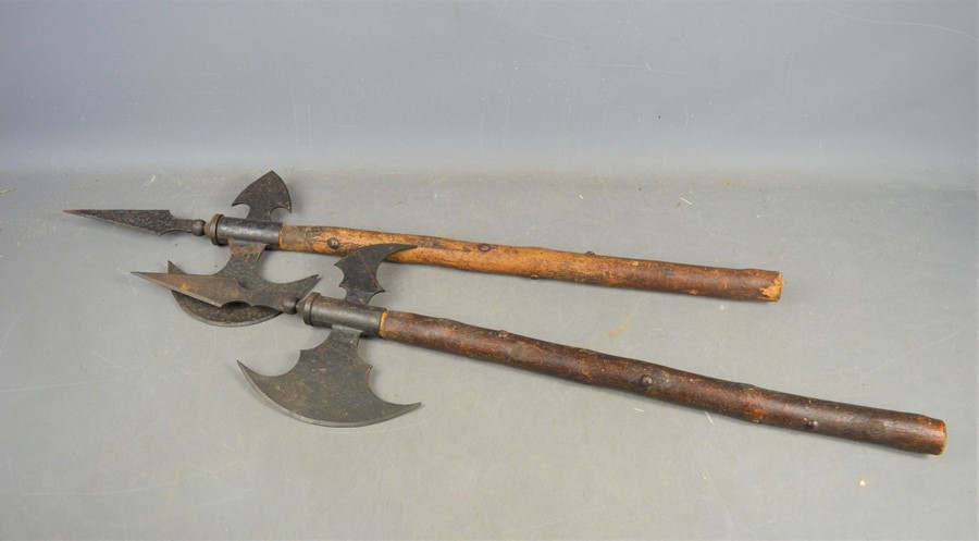 Two early 20th century medieval style spike axes