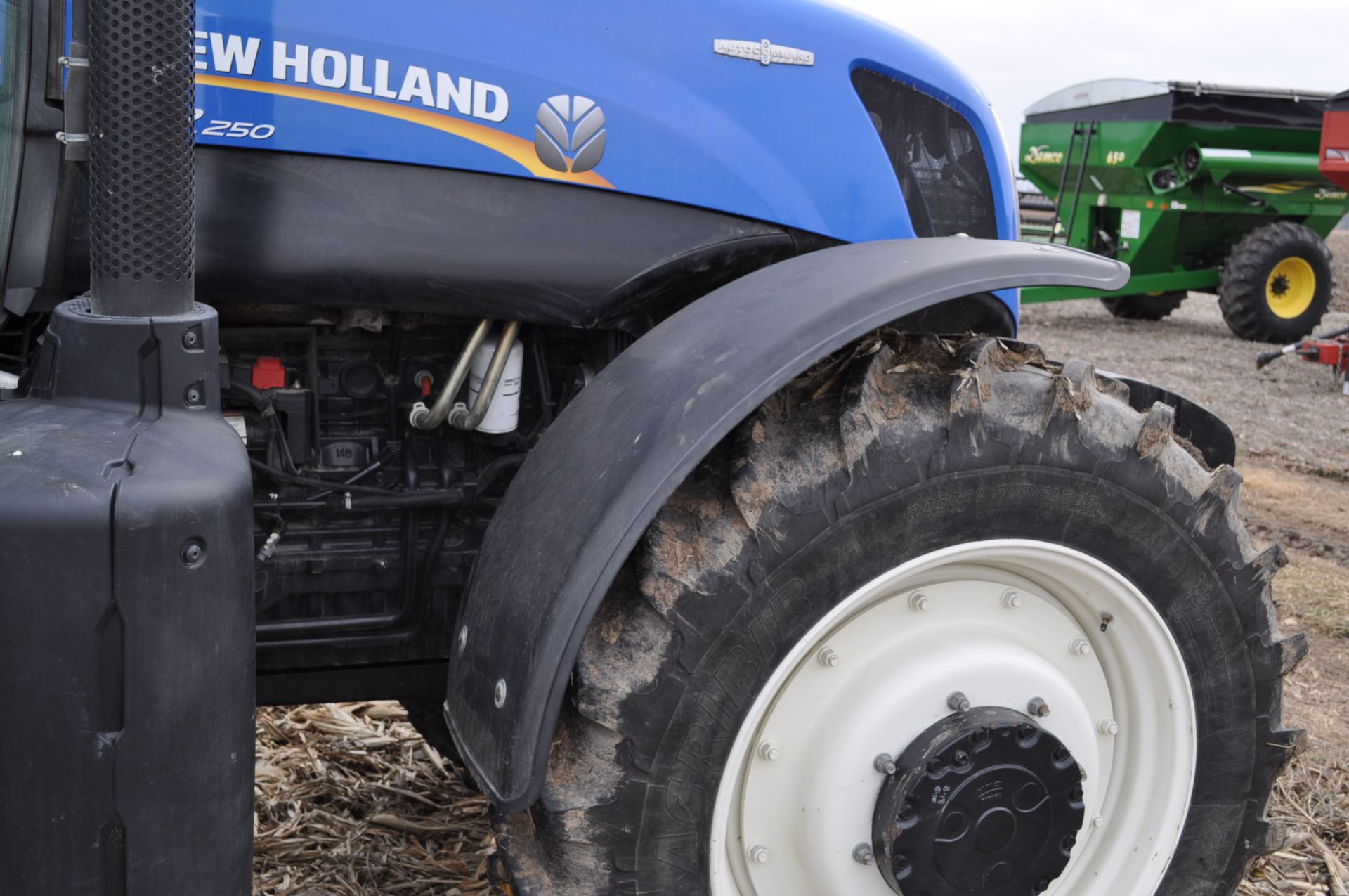 New Holland T7.250 tractor, 480/80 R 46 duals, Michelin 380/85 R 34 front, Super Steer, front wts, - Image 14 of 28