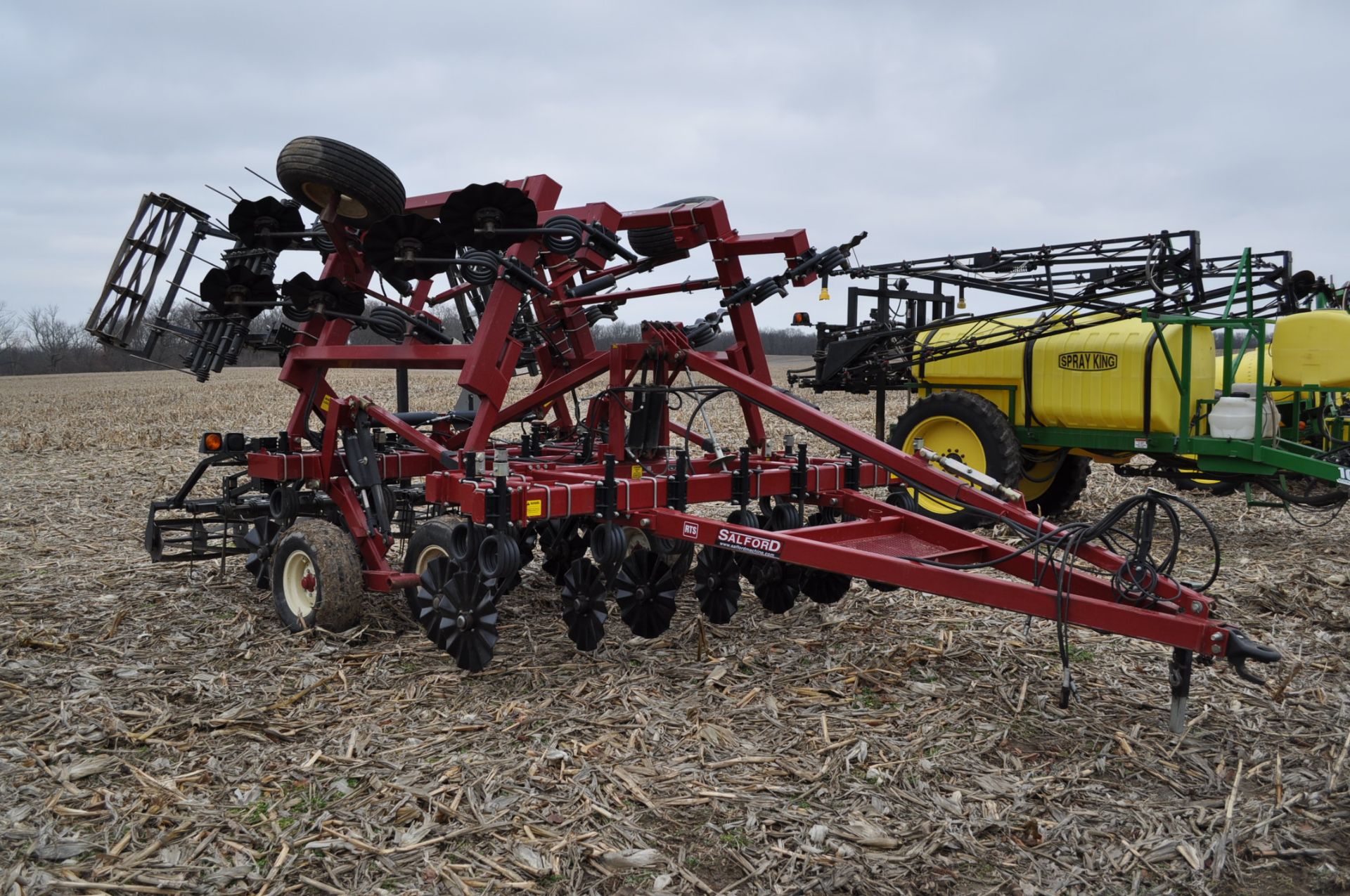 18’ Salford RTS vertical till, coil tine harrow, rolling basket, hyd fold, SN 092072ML - Image 4 of 16