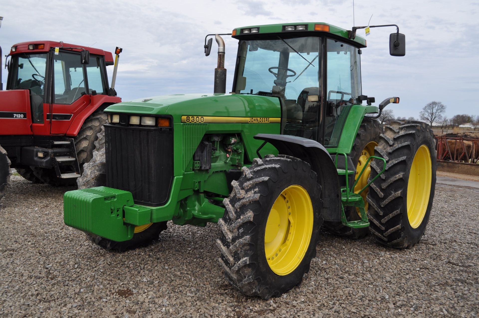 John Deere 8300 tractor, MFWD, 480/80 R 46 duals, 380/85 R 34 front, fenders, front wts, 4 hyd