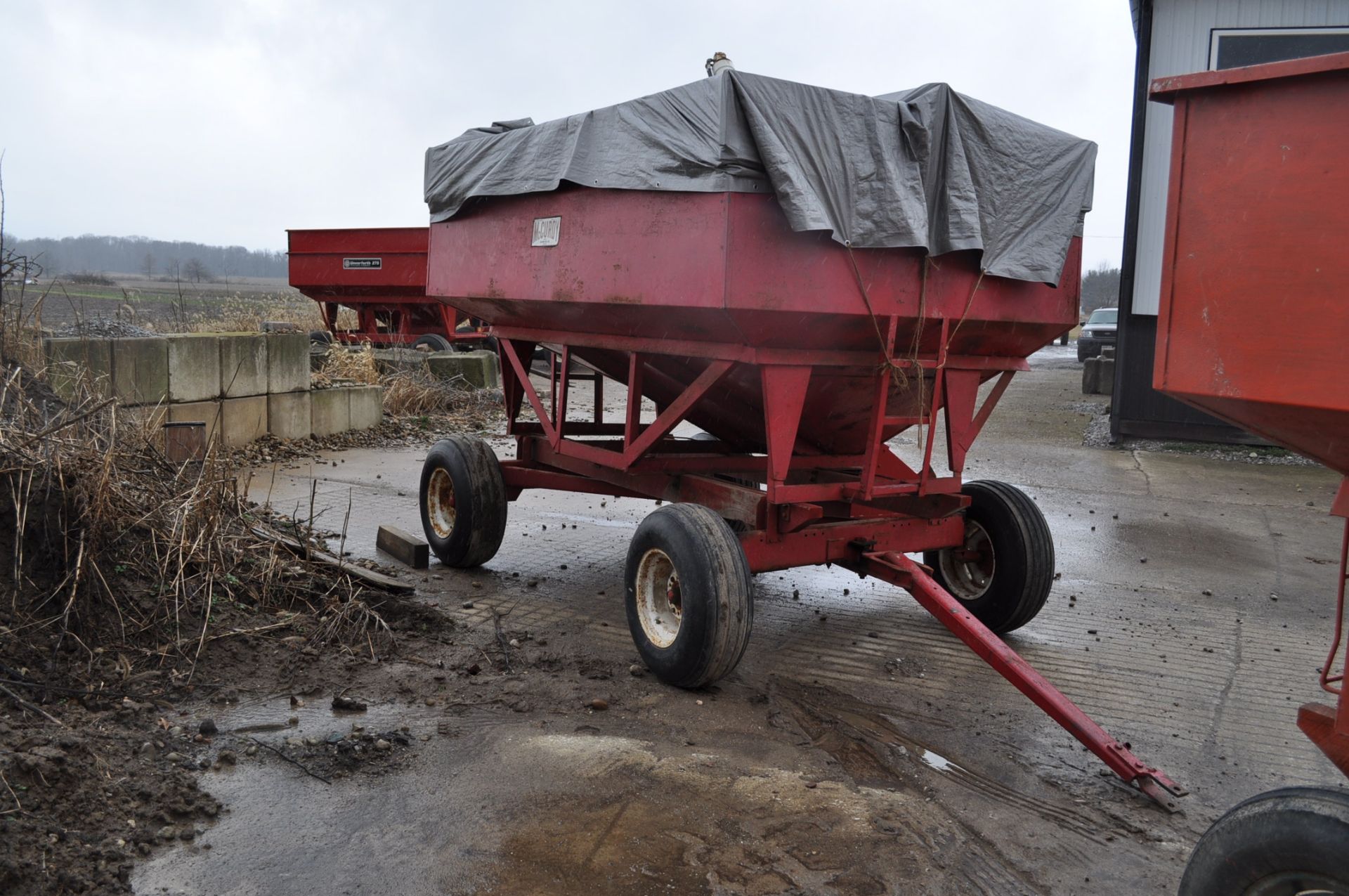 McCurdy gravity seed wagon on gear, poly cup seed auger, hyd drive - Image 4 of 9