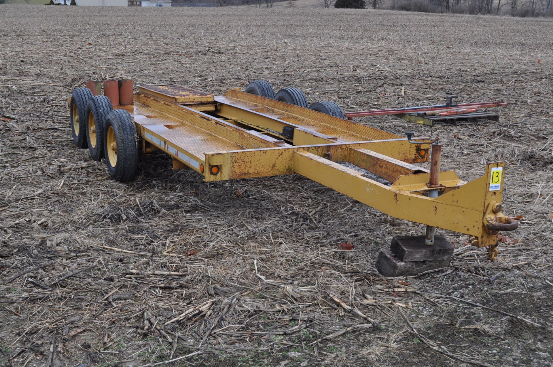 15’ x 78’ pintle hitch equipment trailer, tri-axle, 8-14.5 tires, ramps, elec brake, NO title - Image 2 of 9