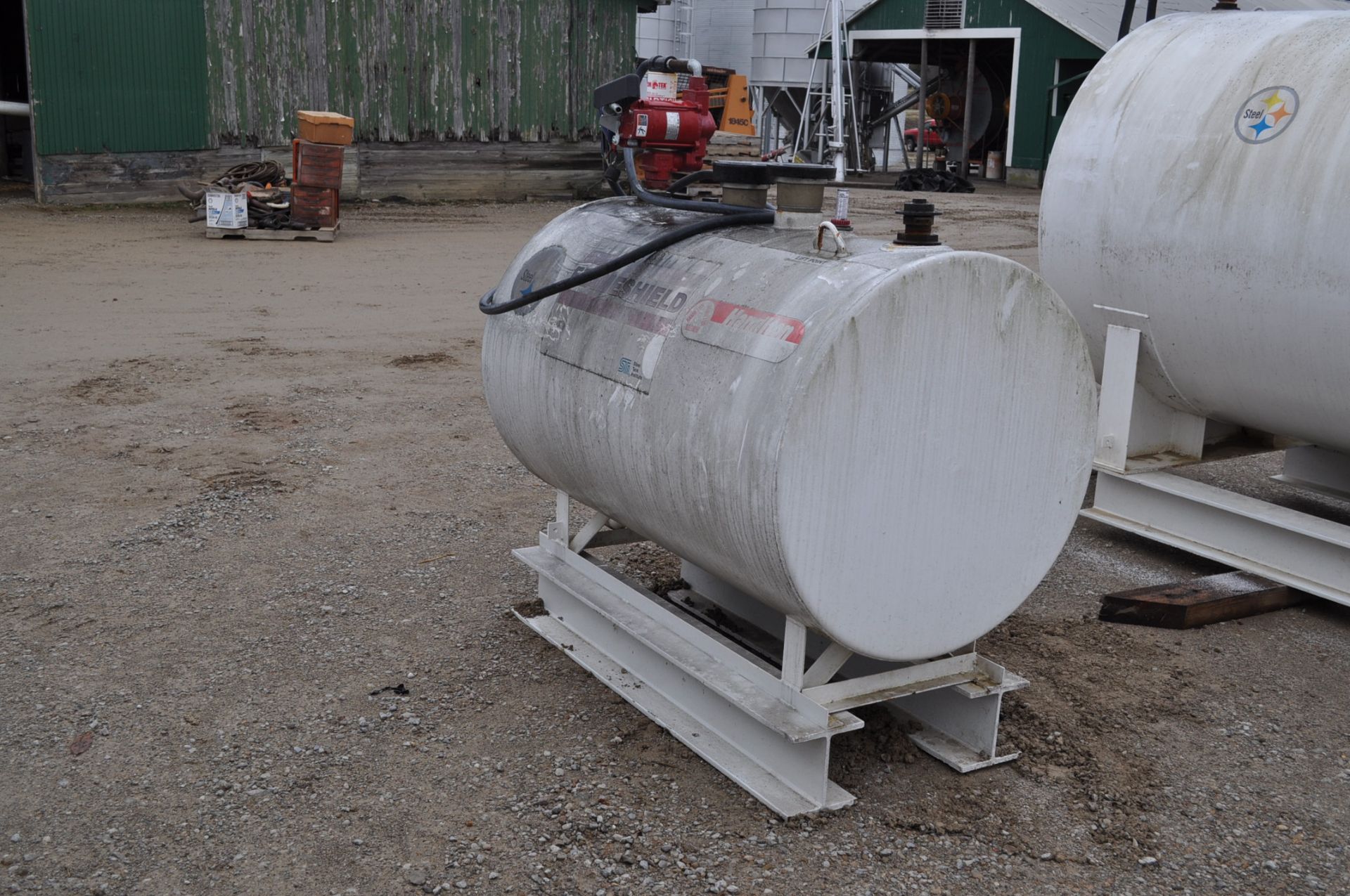 300 gallon dual wall flame-shield fuel tank, on skid, Fill-rite 20 GPM 110v pump, auto nozzle - Image 4 of 8