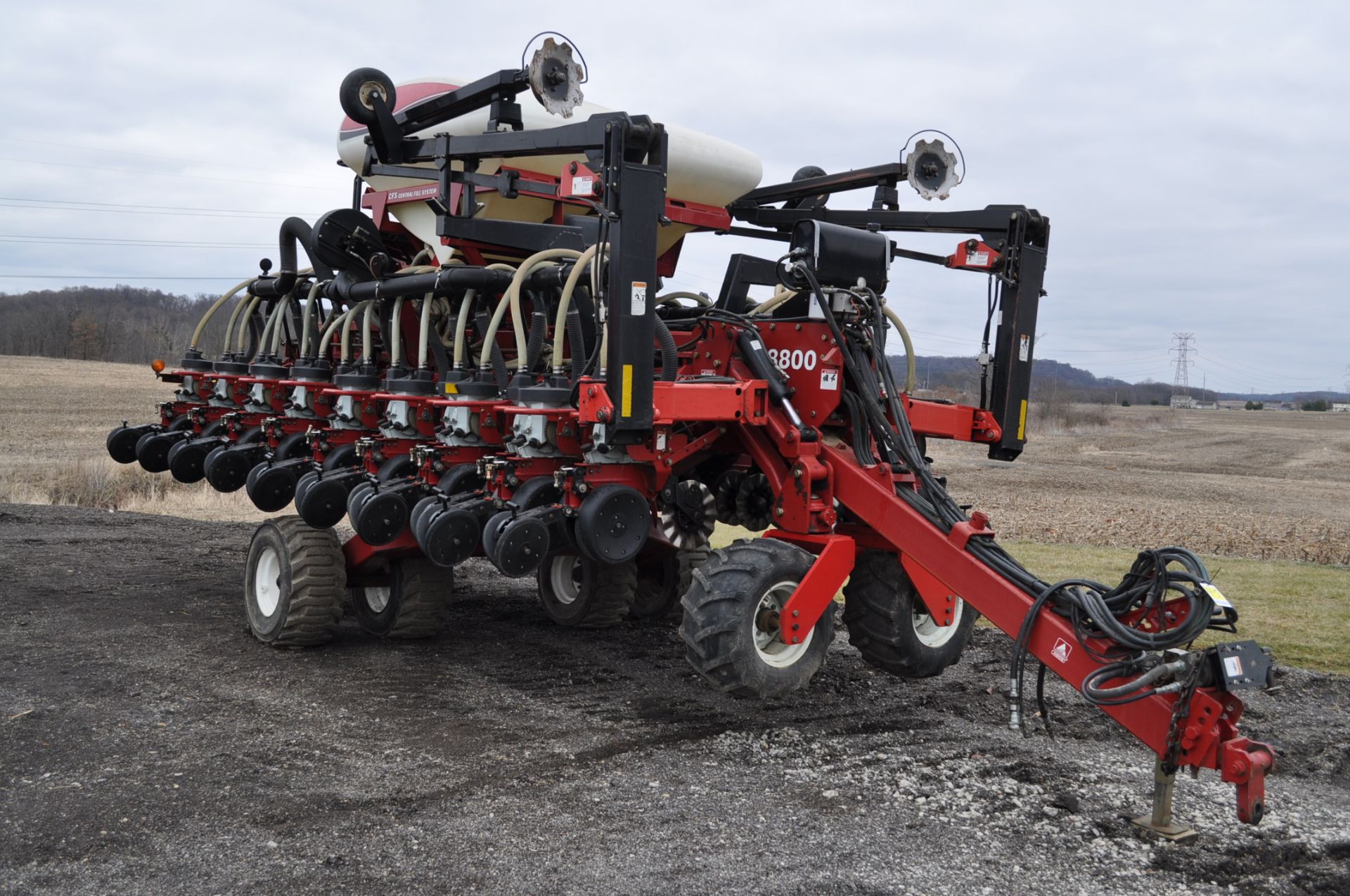 White 8831 31 x 15” planter, central fill, no-till coulters, drawbar hitch, air meter, markers,