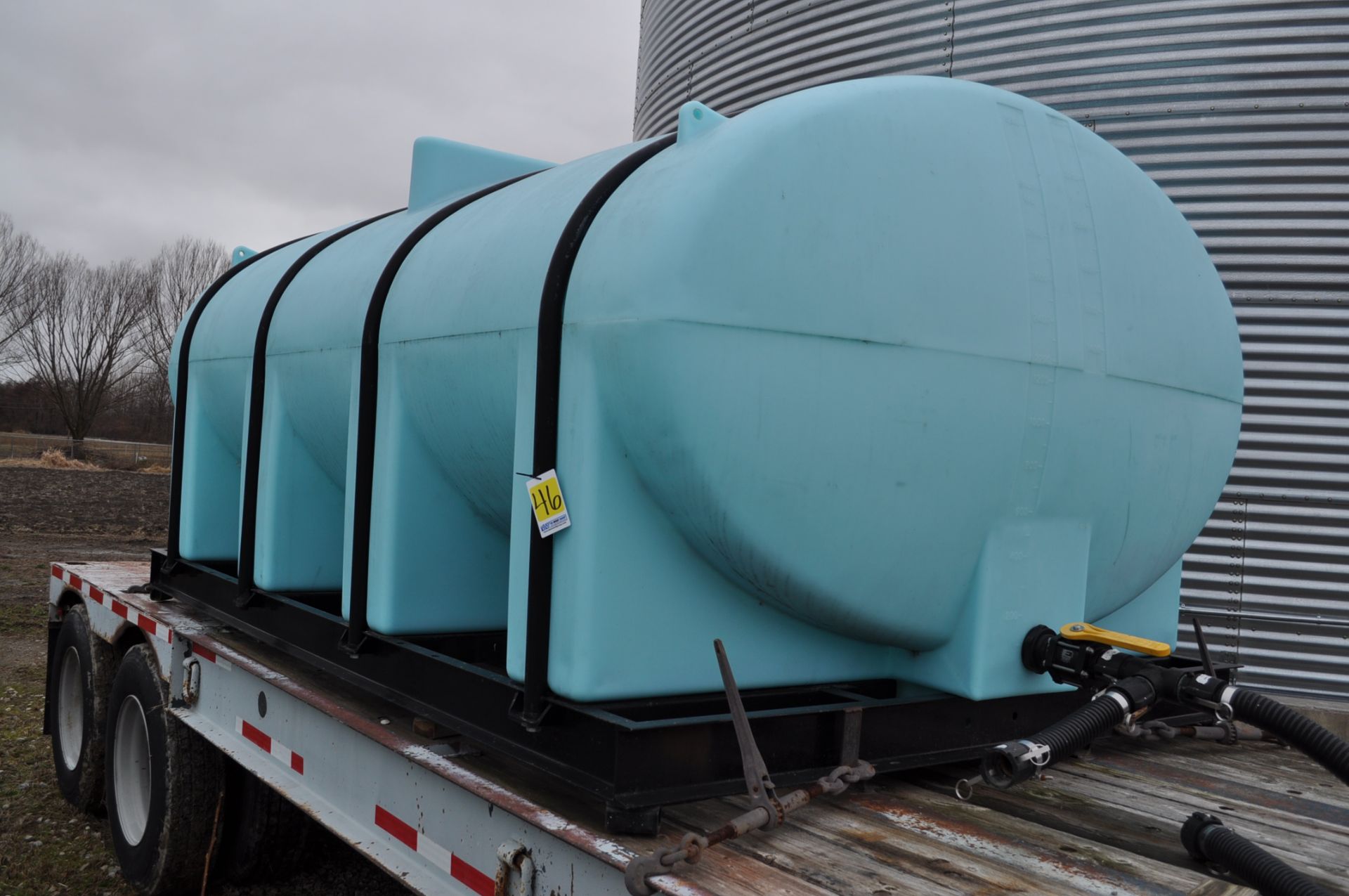 2350 gallon Ace Roto Mold skid tank w/ bottom drain