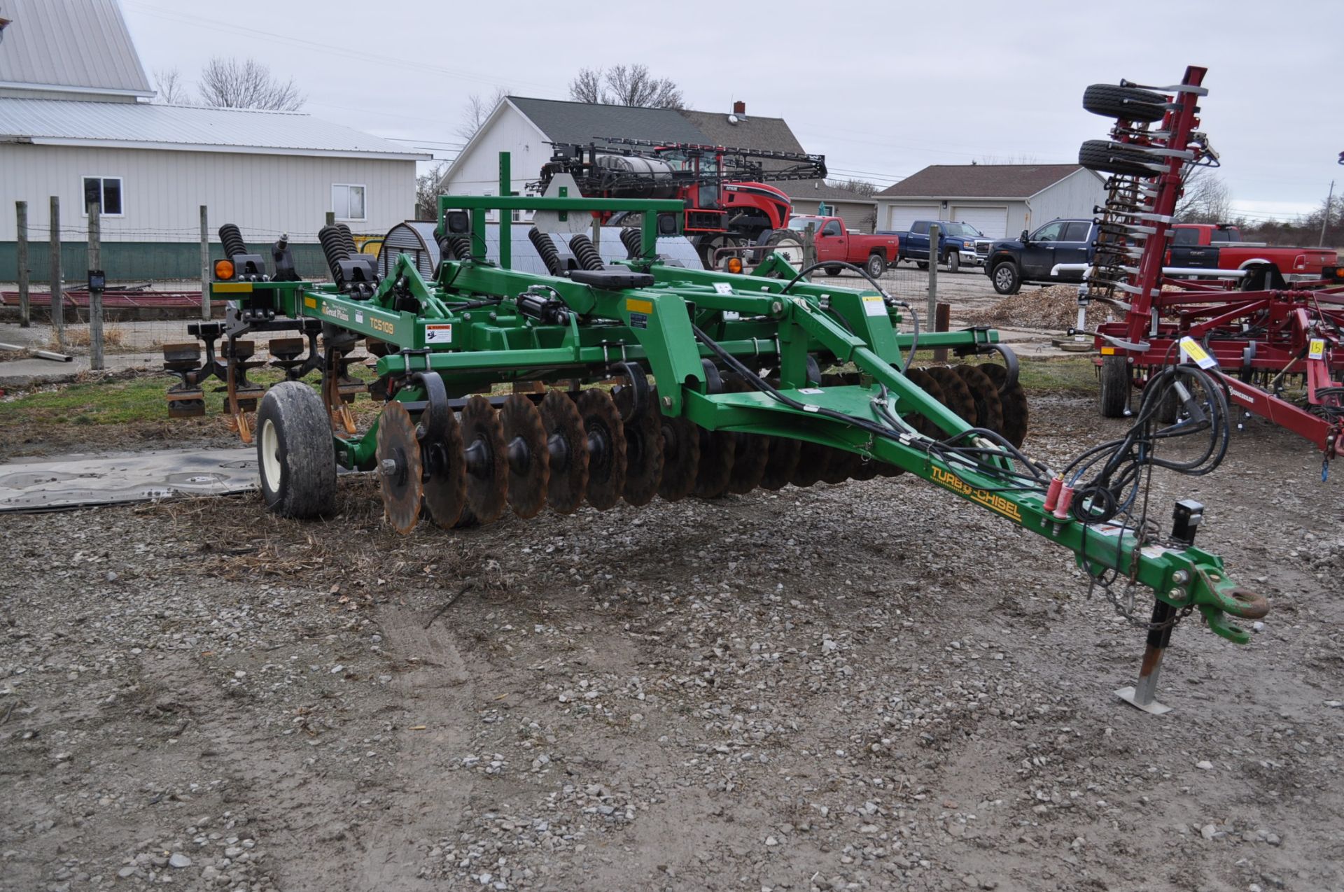 Great Plains TC 5109 Turbo Chisel 9 shank parabolic w/ rear chopping wheel, light kit, SN# GPA1706X - Image 2 of 13