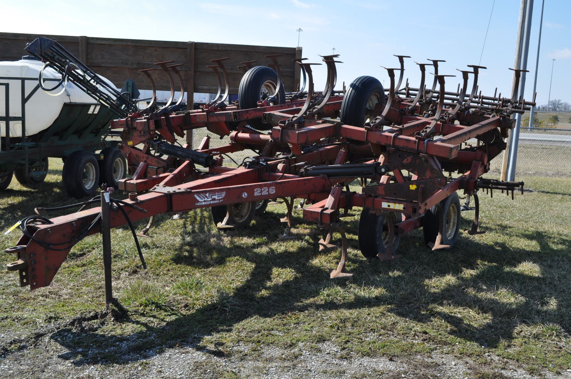 26' White 226 field cultivator, 3 bar harrow, walking tandems, rear hitch with hyd, hyd flat fold