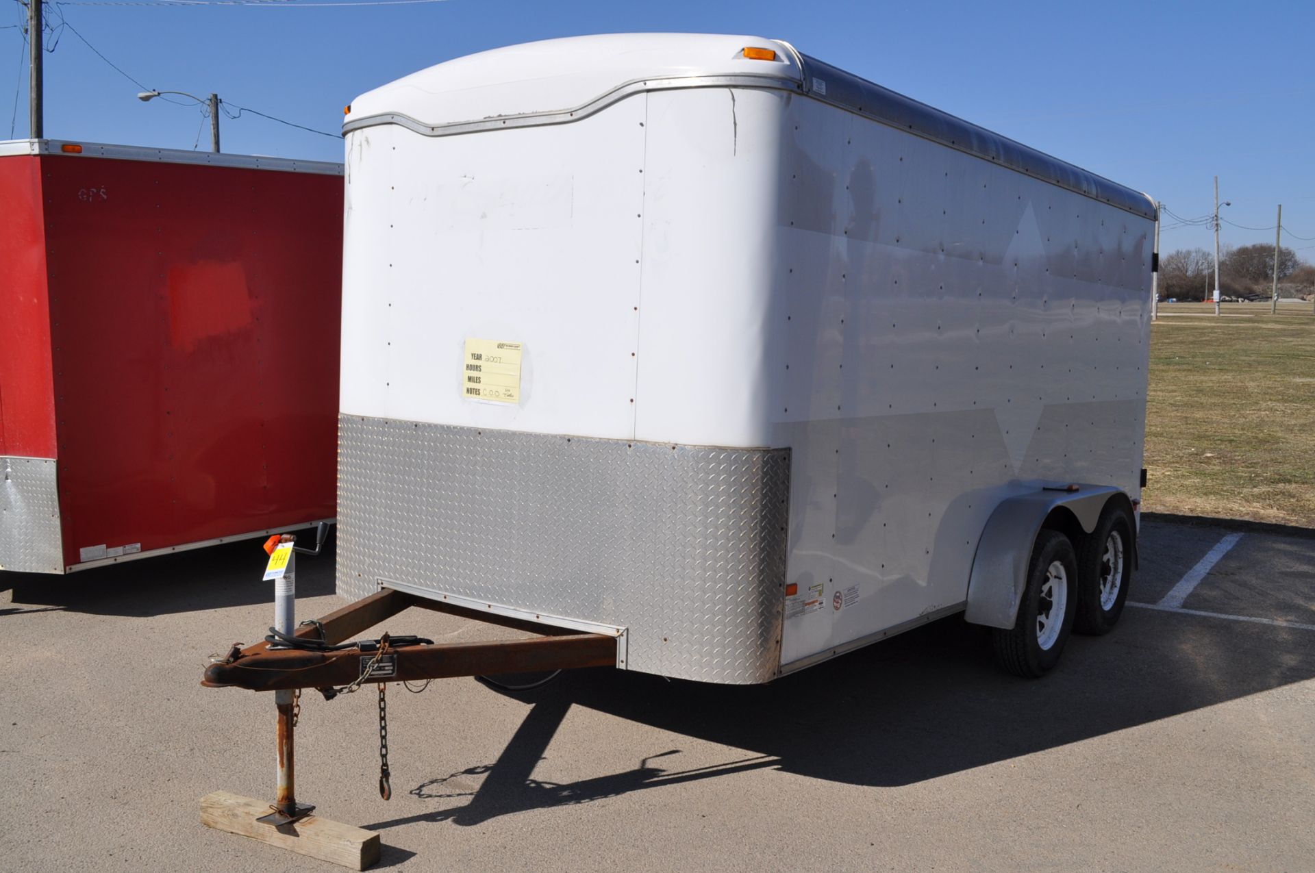 2008 Haulmark trailer, 7’x14’, bumper pull, tandem axle, 72” rear swing door