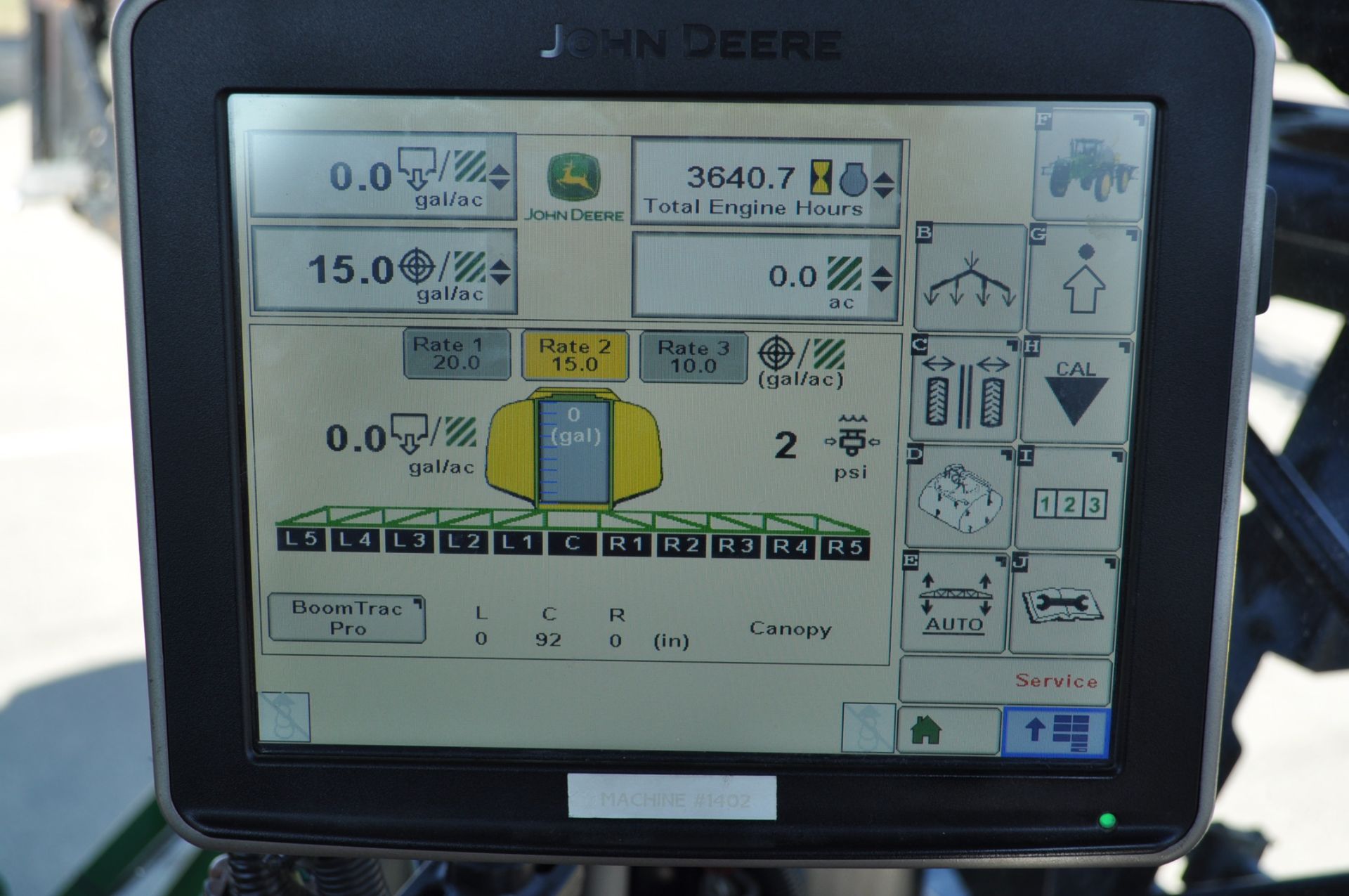 2014 JD 4940, 120’ booms, 1200 gal. SS tank, 2630 monitor, Boom Trac, Auto Trac, VF420/95R50 - Image 22 of 29