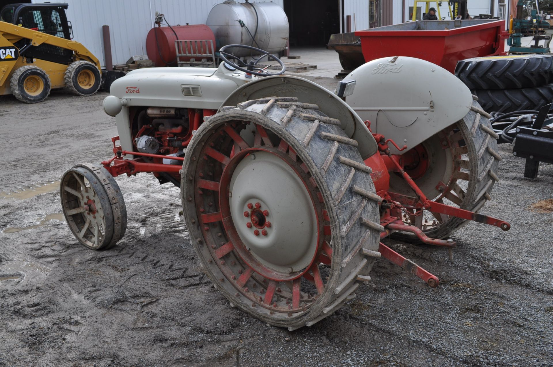 Ford Jubillee tractor, gas, 3 pt, PTO, on steel wheels, front tires and wheels, rear rims only - Image 4 of 14