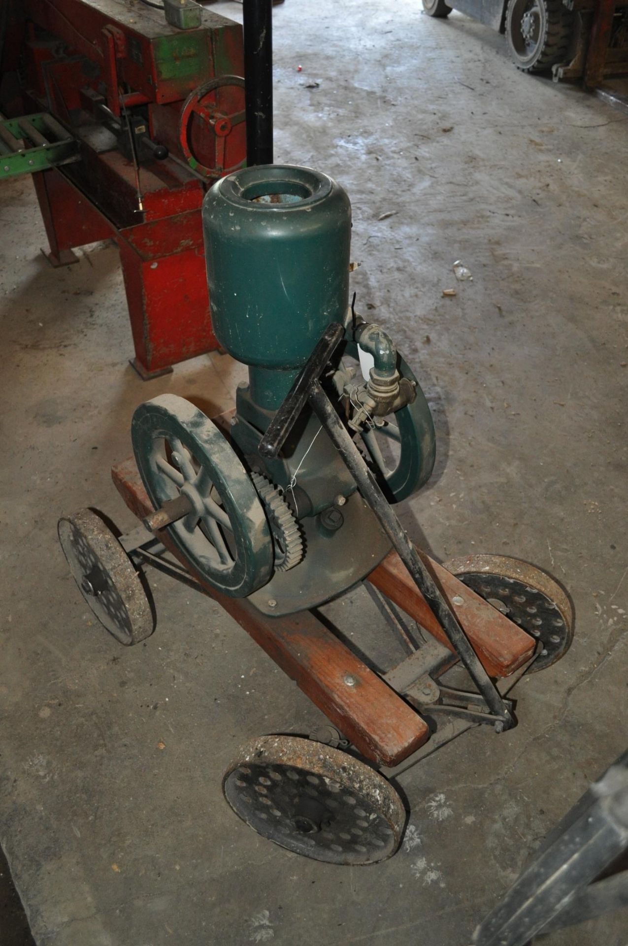 NOVA hit and miss engine on dolly cart with steel wheels - Image 3 of 4