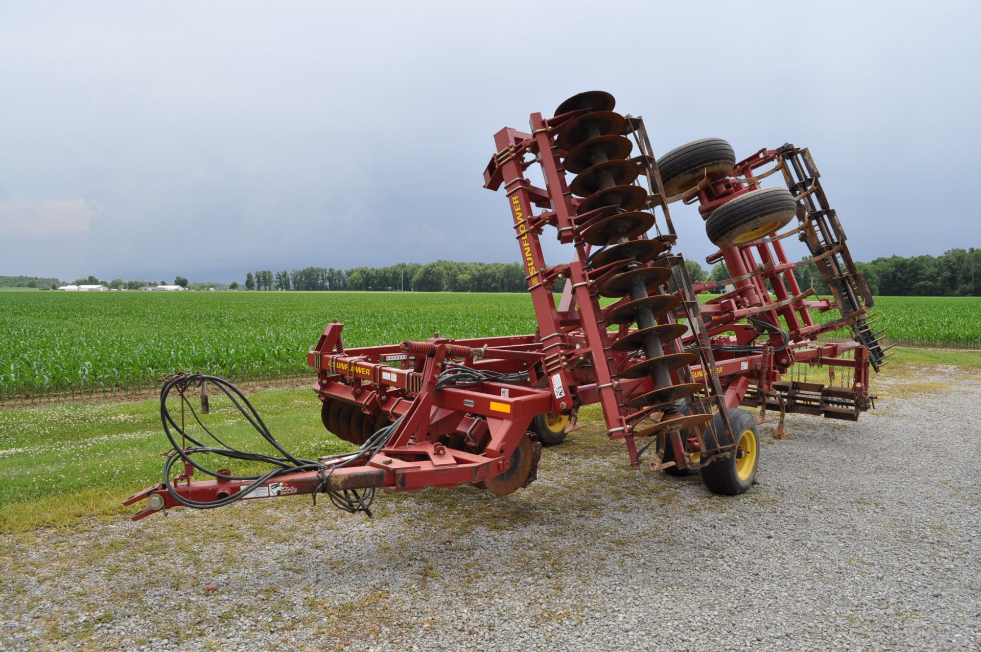 17’ Sunflower 6220 field finisher, single hyd, fold front basket, rear chopper, 3-bar drag, SN - Image 17 of 17