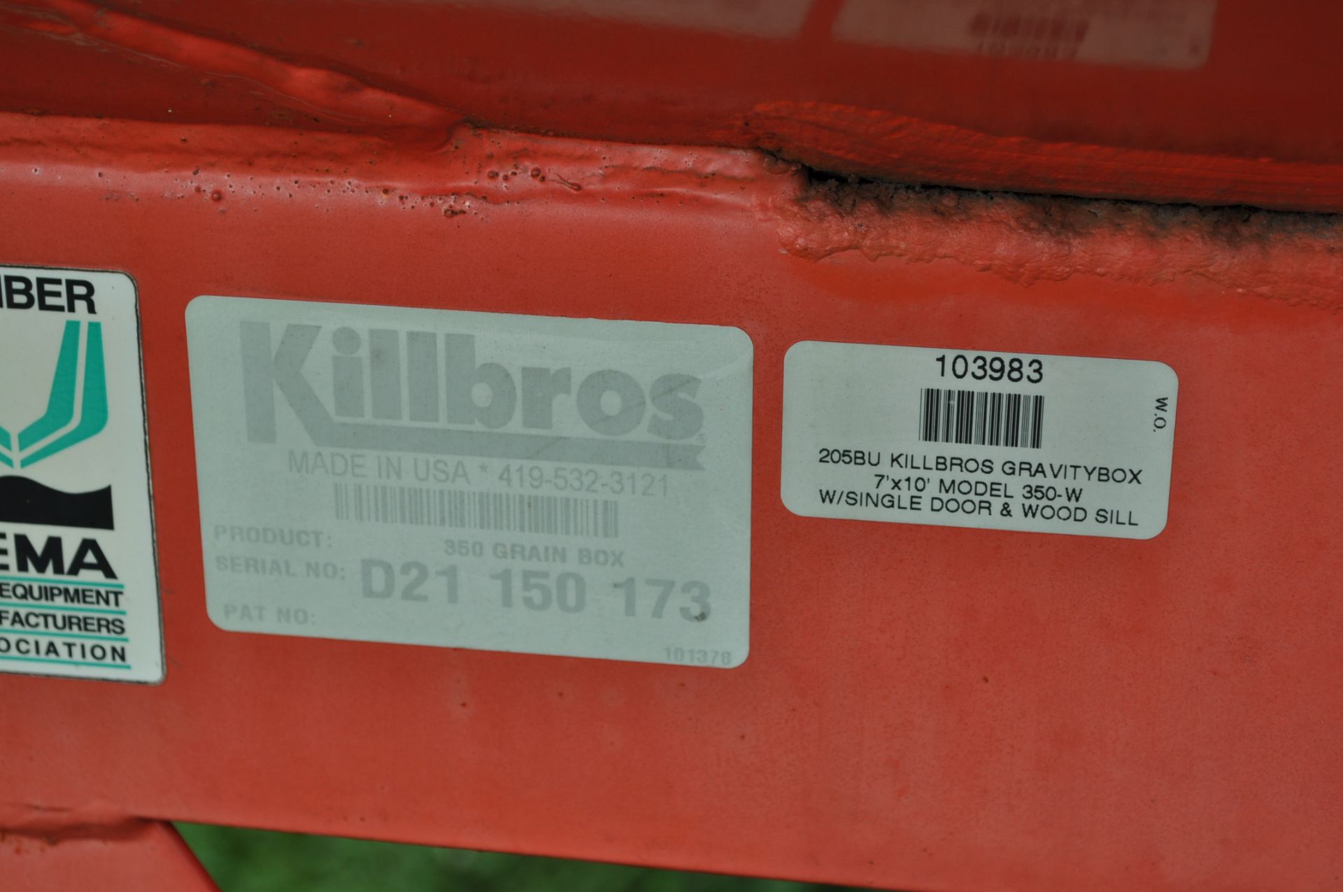 Killbros 350 gravity bed wagon on 10T gear, Unverferth McCurdy hyd seed auger, tarp, Firestone IF - Image 5 of 14