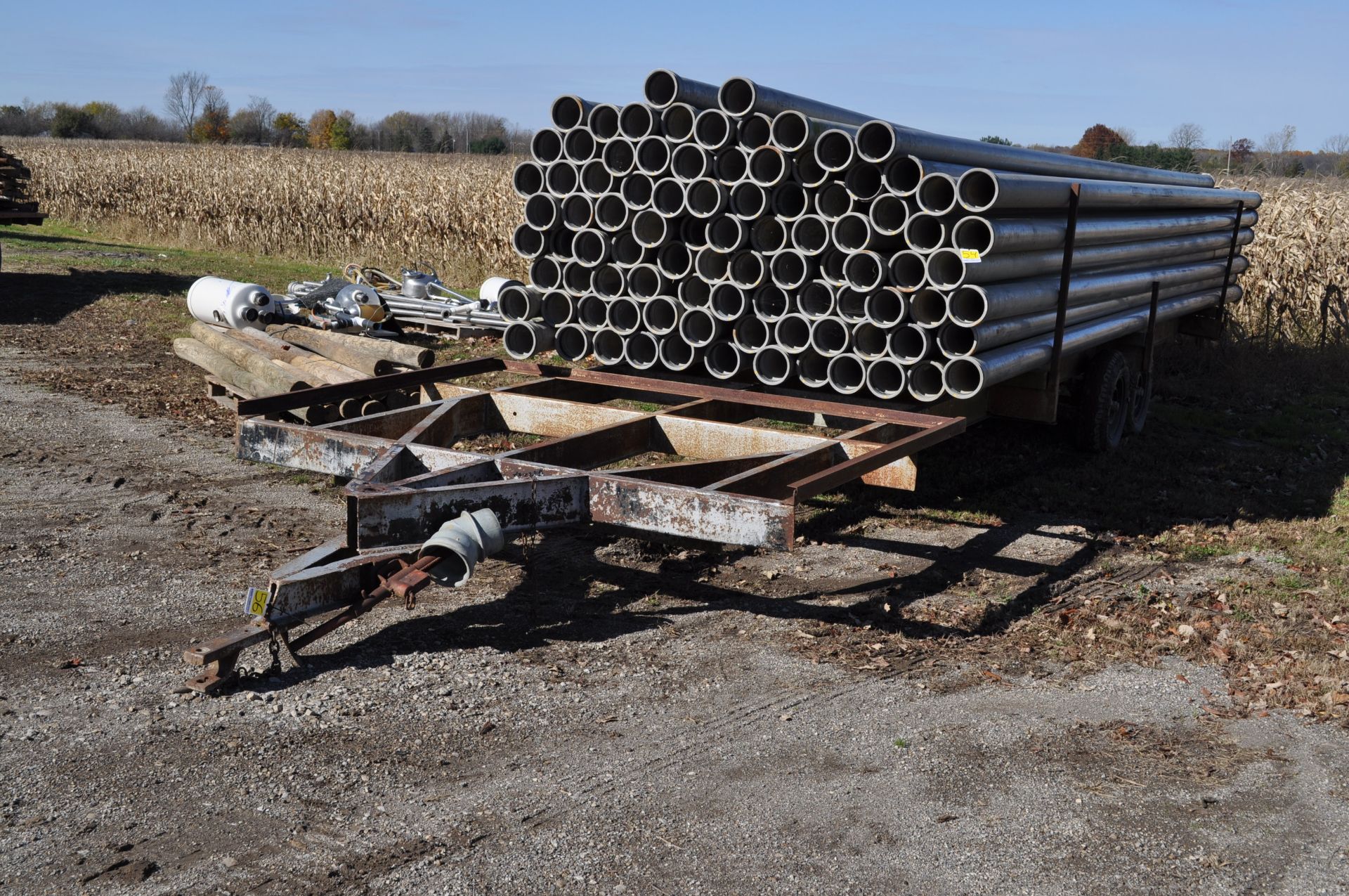 30’ tandem axle irrigation pipe trailer