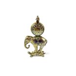 A miniature Viennese silver gilt Elephant clock