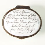 A Bilston Enamel Patch Box The Miser