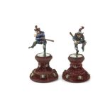 A pair of Viennese Silver, Enamel Court Jesters